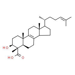 ChemSpider 2D Image | (3beta,4alpha,5alpha,14xi,17xi)-3-Hydroxy-4-methylcholesta-8,24-diene-4-carboxylic acid | C29H46O3