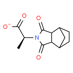 ChemSpider 2D Image | (2S)-2-(3,5-Dioxo-4-azatricyclo[5.2.1.0~2,6~]dec-4-yl)propanoate | C12H14NO4