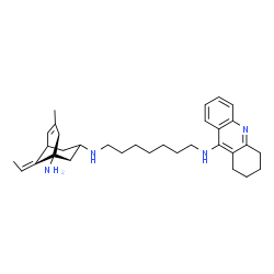 ChemSpider 2D Image | 9-Ethylidene-7-methyl-N~3~-[7-(1,2,3,4-tetrahydro-9-acridinylamino)heptyl]bicyclo[3.3.1]non-6-ene-1,3-diamine | C32H46N4