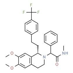 ChemSpider 2D Image | 2-[(1S)-6,7-Dimethoxy-1-{2-[4-(trifluoromethyl)phenyl]ethyl}-3,4-dihydro-2(1H)-isoquinolinyl]-N-methyl-2-phenylacetamide | C29H31F3N2O3