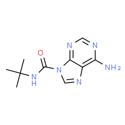 ChemSpider 2D Image | 6-Amino-N-(2-methyl-2-propanyl)-9H-purine-9-carboxamide | C10H14N6O