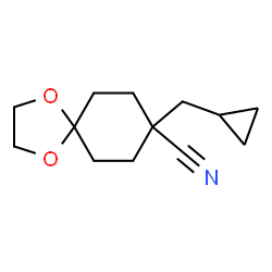 ChemSpider 2D Image | 8-(Cyclopropylmethyl)-1,4-dioxaspiro[4.5]decane-8-carbonitrile | C13H19NO2