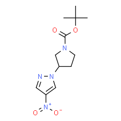 ChemSpider 2D Image | tert-butyl 3-(4-nitro-1H-pyrazol-1-yl)pyrrolidine-1-carboxylate | C12H18N4O4
