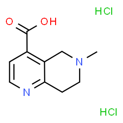 ChemSpider 2D Image | 6-Methyl-5,6,7,8-tetrahydro-1,6-naphthyridine-4-carboxylic acid dihydrochloride | C10H14Cl2N2O2
