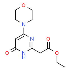 ChemSpider 2D Image | ethyl 2-(4-morpholino-6-oxo-1,6-dihydropyrimidin-2-yl)acetate | C12H17N3O4