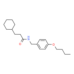 ChemSpider 2D Image | N-(4-Butoxybenzyl)-3-cyclohexylpropanamide | C20H31NO2