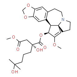ChemSpider 2D Image | (5alpha)-O~3~-[(2R)-2,6-Dihydroxy-2-(2-methoxy-2-oxoethyl)-6-methylheptanoyl]cephalotaxine | C29H39NO9