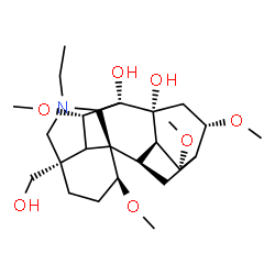 ChemSpider 2D Image | (1alpha,5xi,6beta,14beta,16beta)-20-Ethyl-4-(hydroxymethyl)-1,6,14,16-tetramethoxyaconitane-7,8-diol | C25H41NO7