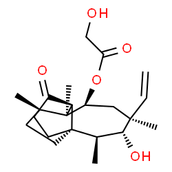 ChemSpider 2D Image | (1R,2S,3R,4S,6S,7S,8R,14R)-3-Hydroxy-2,4,7,14-tetramethyl-9-oxo-4-vinyltricyclo[5.4.3.0~1,8~]tetradec-6-yl glycolate | C22H34O5