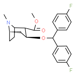 ChemSpider 2D Image | Methyl (3S,5S)-3-[bis(4-fluorophenyl)methoxy]-8-methyl-8-azabicyclo[3.2.1]octane-2-carboxylate | C23H25F2NO3