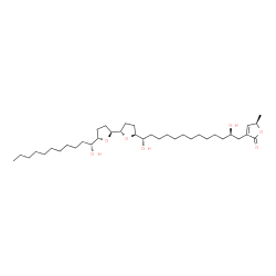 ChemSpider 2D Image | (5R)-3-[(2R,13S)-2,13-Dihydroxy-13-{(2S,2'S,5S,5'S)-5'-[(1R)-1-hydroxyundecyl]octahydro-2,2'-bifuran-5-yl}tridecyl]-5-methyl-2(5H)-furanone | C37H66O7