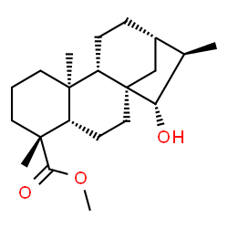 ChemSpider 2D Image | Methyl (5beta,8alpha,9beta,10alpha,15alpha,16beta)-15-hydroxykauran-18-oate | C21H34O3