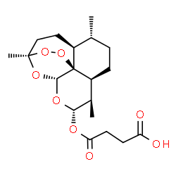 ChemSpider 2D Image | 4-Oxo-4-{[(1R,4S,5R,8S,9R,10S,12R,13S)-1,5,9-trimethyl-11,14,15,16-tetraoxatetracyclo[10.3.1.0~4,13~.0~8,13~]hexadec-10-yl]oxy}butanoic acid | C19H28O8