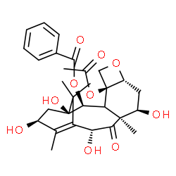 ChemSpider 2D Image | (2alpha,3xi,5beta,7alpha,10beta,13alpha)-4-Acetoxy-1,7,10,13-tetrahydroxy-9-oxo-5,20-epoxytax-11-en-2-yl benzoate | C29H36O10