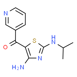 ChemSpider 2D Image | [4-Amino-2-(isopropylamino)-1,3-thiazol-5-yl](3-pyridinyl)methanone | C12H14N4OS