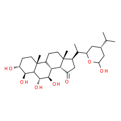 ChemSpider 2D Image | (3alpha,4beta,6alpha,7beta,9xi,14beta,24S)-3,4,6,7,29-Pentahydroxy-22,29-epoxystigmastan-15-one | C29H48O7