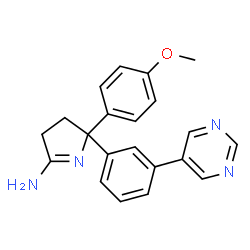 ChemSpider 2D Image | 2-(4-Methoxyphenyl)-2-[3-(5-pyrimidinyl)phenyl]-3,4-dihydro-2H-pyrrol-5-amine | C21H20N4O