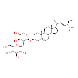 ChemSpider 2D Image | (3beta,22E)-Stigmasta-5,22-dien-3-yl 2-O-beta-D-glucopyranosyl-beta-D-xylopyranoside | C40H66O10