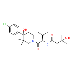 ChemSpider 2D Image | N-{(2R)-1-[(4S)-4-(4-Chlorophenyl)-4-hydroxy-3,3-dimethyl-1-piperidinyl]-3-methyl-1-oxo-2-butanyl}-3-hydroxy-3-methylbutanamide | C23H35ClN2O4