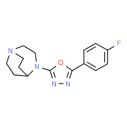 ChemSpider 2D Image | 4-[5-(4-Fluorophenyl)-1,3,4-oxadiazol-2-yl]-1,4-diazabicyclo[3.2.2]nonane | C15H17FN4O