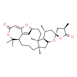 ChemSpider 2D Image | (1'S,2S,4R,4'S,5'R,6'R,12'R,16'R)-4,4',6',12',17',17'-Hexamethyl-3,4-dihydro-5H,19'H-spiro[furan-2,8'-[9,18,24]trioxapentacyclo[19.2.1.0~4,12~.0~5,10~.0~16,22~]tetracosa[20,22]diene]-5,19'-dione | C30H42O6