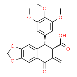 ChemSpider 2D Image | (5S,6S)-7-Methylene-8-oxo-5-(3,4,5-trimethoxyphenyl)-5,6,7,8-tetrahydronaphtho[2,3-d][1,3]dioxole-6-carboxylic acid | C22H20O8