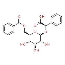 ChemSpider 2D Image | (2R)-[(6-O-Benzoyl-beta-D-glucopyranosyl)oxy](phenyl)acetic acid | C21H22O9
