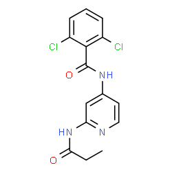 ChemSpider 2D Image | 2,6-Dichloro-N-[2-(propionylamino)-4-pyridinyl]benzamide | C15H13Cl2N3O2