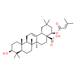 ChemSpider 2D Image | (3beta,22beta)-3-Hydroxy-22-[(3-methyl-2-butenoyl)oxy]olean-12-en-28-oic acid | C35H54O5