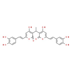 ChemSpider 2D Image | 3,3'-(1,1-Ethanediyl)bis{6-[(E)-2-(3,4-dihydroxyphenyl)vinyl]-4-hydroxy-2H-pyran-2-one} | C28H22O10