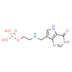 ChemSpider 2D Image | 2-{[(4-Oxo-4,5-dihydro-1H-pyrrolo[3,2-d]pyrimidin-7-yl)methyl]amino}ethyl dihydrogen phosphate | C9H13N4O5P