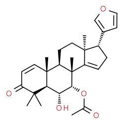 ChemSpider 2D Image | (5alpha,6alpha,7alpha,13alpha,17alpha)-17-(3-Furyl)-6-hydroxy-4,4,8-trimethyl-3-oxoandrosta-1,14-dien-7-yl acetate | C28H36O5