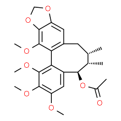 ChemSpider 2D Image | (5R,6S,7S)-1,2,3,13-Tetramethoxy-6,7-dimethyl-5,6,7,8-tetrahydrobenzo[3',4']cycloocta[1',2':4,5]benzo[1,2-d][1,3]dioxol-5-yl acetate | C25H30O8