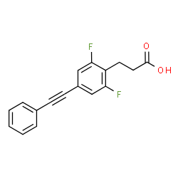 ChemSpider 2D Image | 3-[2,6-Difluoro-4-(phenylethynyl)phenyl]propanoic acid | C17H12F2O2