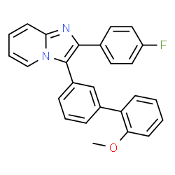 ChemSpider 2D Image | 2-(4-Fluorophenyl)-3-(2'-methoxy-3-biphenylyl)imidazo[1,2-a]pyridine | C26H19FN2O