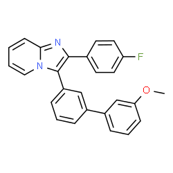 ChemSpider 2D Image | 2-(4-Fluorophenyl)-3-(3'-methoxy-3-biphenylyl)imidazo[1,2-a]pyridine | C26H19FN2O