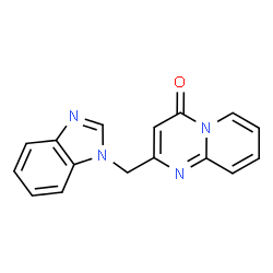ChemSpider 2D Image | 2-(1H-Benzimidazol-1-ylmethyl)-4H-pyrido[1,2-a]pyrimidin-4-one | C16H12N4O