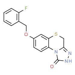 ChemSpider 2D Image | 7-[(2-Fluorobenzyl)oxy]-2,4-dihydro-1H-[1,2,4]triazolo[3,4-c][1,4]benzothiazin-1-one | C16H12FN3O2S