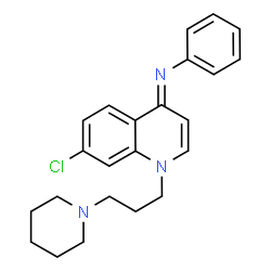 ChemSpider 2D Image | (4E)-7-Chloro-N-phenyl-1-[3-(1-piperidinyl)propyl]-4(1H)-quinolinimine | C23H26ClN3