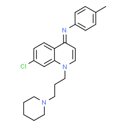 ChemSpider 2D Image | (4E)-7-Chloro-N-(4-methylphenyl)-1-[3-(1-piperidinyl)propyl]-4(1H)-quinolinimine | C24H28ClN3