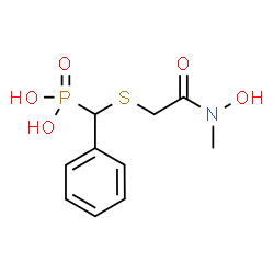 ChemSpider 2D Image | [({2-[Hydroxy(methyl)amino]-2-oxoethyl}sulfanyl)(phenyl)methyl]phosphonic acid | C10H14NO5PS