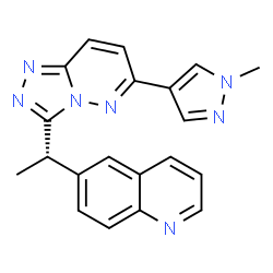 ChemSpider 2D Image | 6-{(1S)-1-[6-(1-Methyl-1H-pyrazol-4-yl)[1,2,4]triazolo[4,3-b]pyridazin-3-yl]ethyl}quinoline | C20H17N7