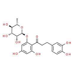 ChemSpider 2D Image | 2-[3-(3,4-Dihydroxyphenyl)propanoyl]-3,5-dihydroxyphenyl 6-deoxy-alpha-L-mannopyranoside | C21H24O10