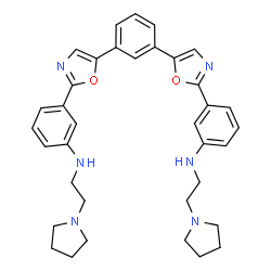 ChemSpider 2D Image | 3,3'-(1,3-Phenylenedi-1,3-oxazole-5,2-diyl)bis{N-[2-(1-pyrrolidinyl)ethyl]aniline} | C36H40N6O2