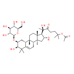 ChemSpider 2D Image | (1R,2S,4R,9beta,16alpha)-2-(beta-D-Glucopyranosyloxy)-1,16,20-trihydroxy-9,10,14-trimethyl-22-oxo-4,9-cyclo-9,10-secocholest-5-en-25-yl acetate | C38H62O12