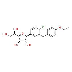 ChemSpider 2D Image | (1S)-1,4-Anhydro-1-[4-chloro-3-(4-ethoxybenzyl)phenyl]-D-glucitol | C21H25ClO6