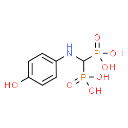 ChemSpider 2D Image | {[(4-Hydroxyphenyl)amino]methylene}bis(phosphonic acid) | C7H11NO7P2