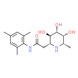 ChemSpider 2D Image | N-Mesityl-2-[(2R,3R,4R,5R,6S)-3,4,5-trihydroxy-6-methyl-2-piperidinyl]acetamide | C17H26N2O4