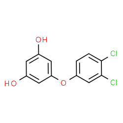 ChemSpider 2D Image | 5-(3,4-Dichlorophenoxy)-1,3-benzenediol | C12H8Cl2O3