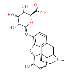 ChemSpider 2D Image | (5alpha,6alpha)-6-Hydroxy-17-methyl-7,8-didehydro-4,5-epoxymorphinan-3-yl (2xi)-beta-D-ribo-hexopyranosiduronic acid | C23H27NO9
